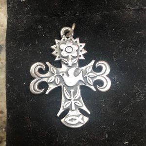 James Avery large primavera cross pendant- rare and retired.